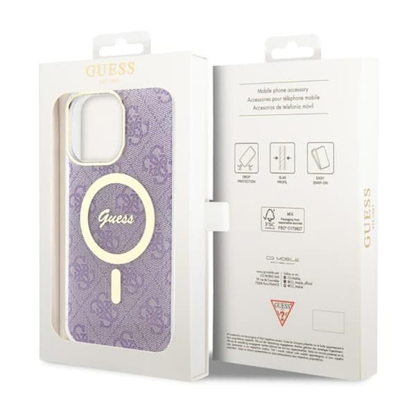 Guess 4G MagSafe - iPhone 14 Pro Max -kotelo (violetti)