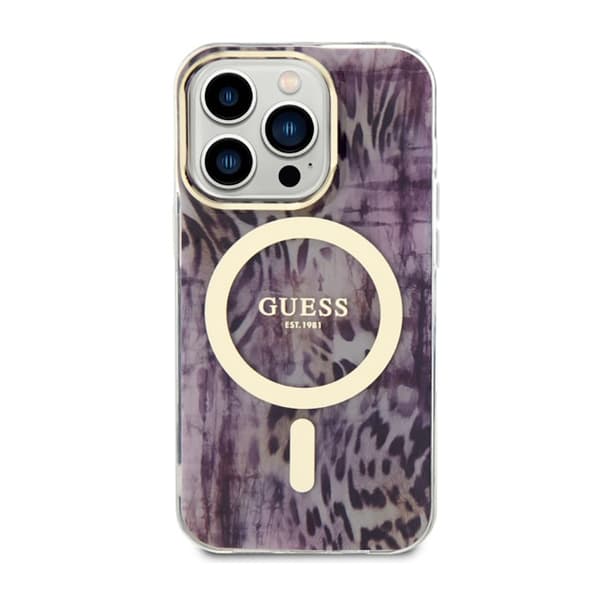 Guess Leopard MagSafe - iPhone 14 Pro-cover (Pink)