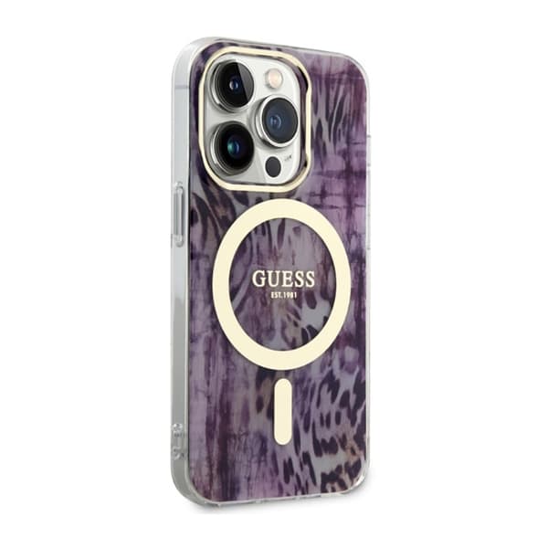 Guess Leopard MagSafe - iPhone 14 Pro-cover (Pink)