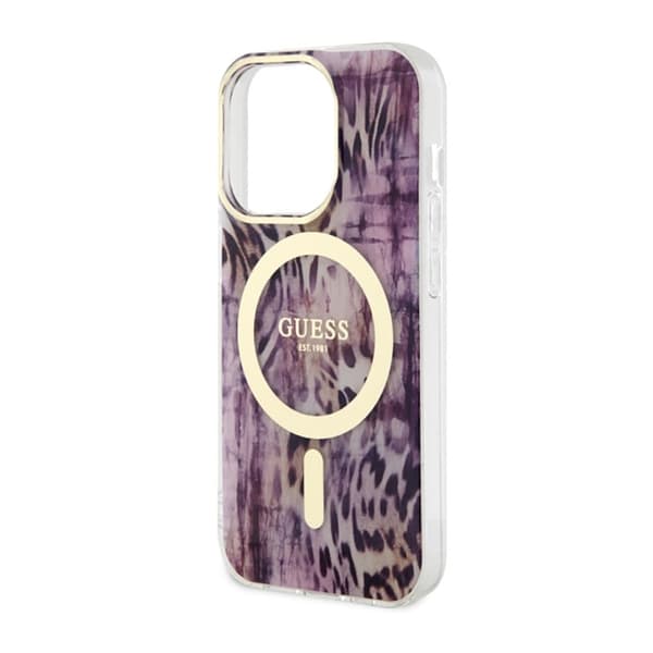 Guess Leopard MagSafe - iPhone 14 Pro-cover (Pink)