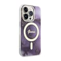 Miniatyrbillede 4 af 8: Guess Golden Marble MagSafe - iPhone 14 Pro-cover (lilla)