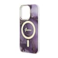 Miniatyrbillede 6 af 8: Guess Golden Marble MagSafe - iPhone 14 Pro-cover (lilla)