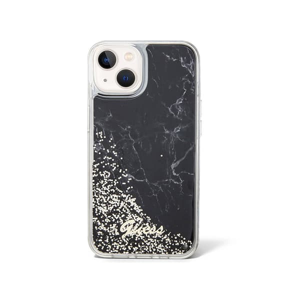 Guess Liquid Glitter Marble - iPhone 14-fodral (svart)