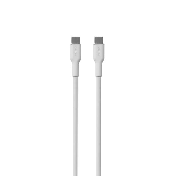 PURO ICON mjuk kabel – USB-C till USB-C-kabel 1,5 m (vit)