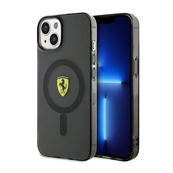 Ferrari Translucent MagSafe - iPhone 14 cover (sort)