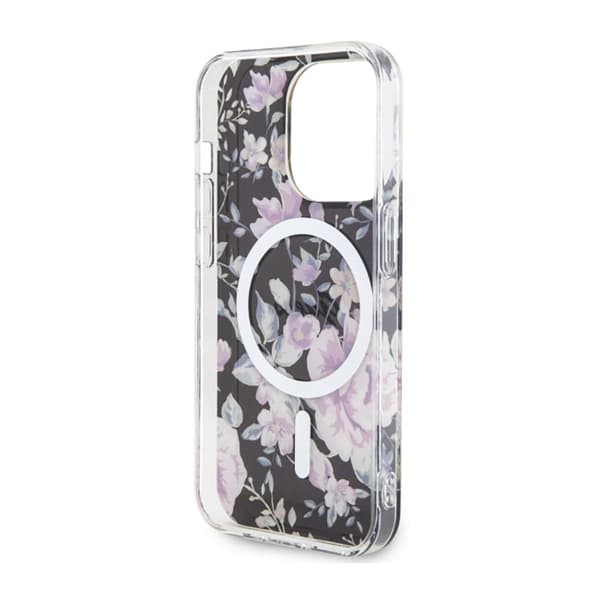 Guess Flower MagSafe - iPhone 14 Pro-etui (sort)