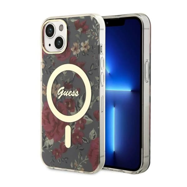 Guess Flower MagSafe - iPhone 14 Plus etui (grøn)