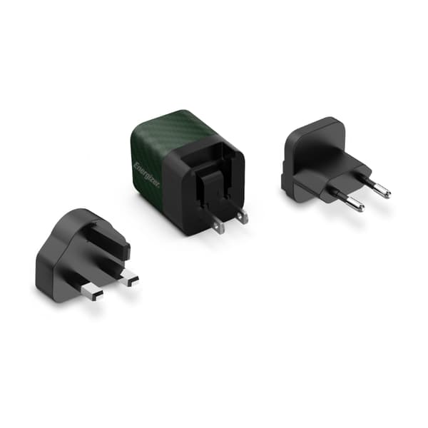Energizer Ultimate - Monipistoke EU/UK/US GaN USB-C 20W PD-seinälaturi (vihreä)