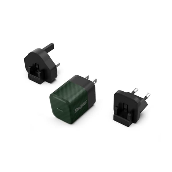 Energizer Ultimate - Monipistoke EU/UK/US GaN USB-C 20W PD-seinälaturi (vihreä)