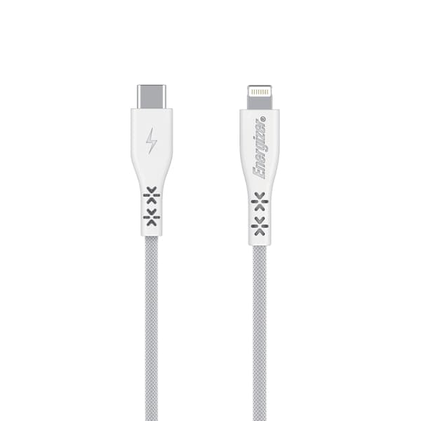 Energizer HardCase - USB-C til Lightning-forbindelseskabel MFi-certificeret 1,2 m (hvid) livstidsgaranti