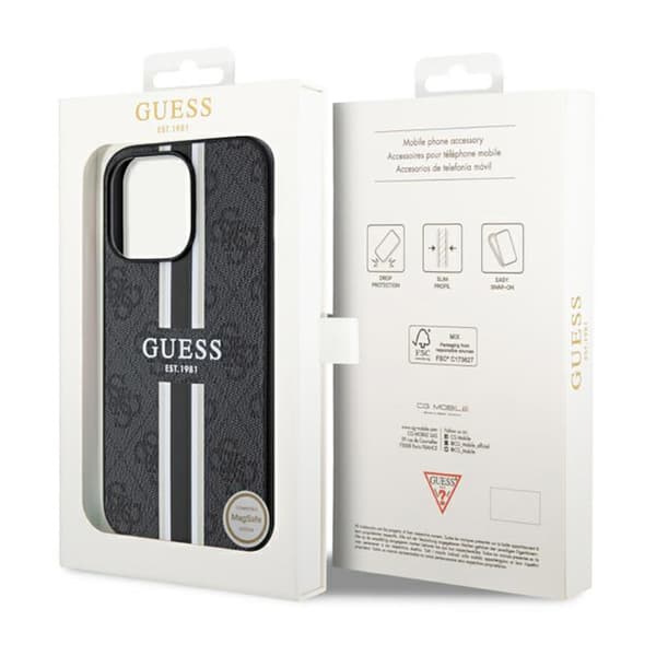 Guess 4G Printed Stripes MagSafe - iPhone 13 Pro Max etui (sort)