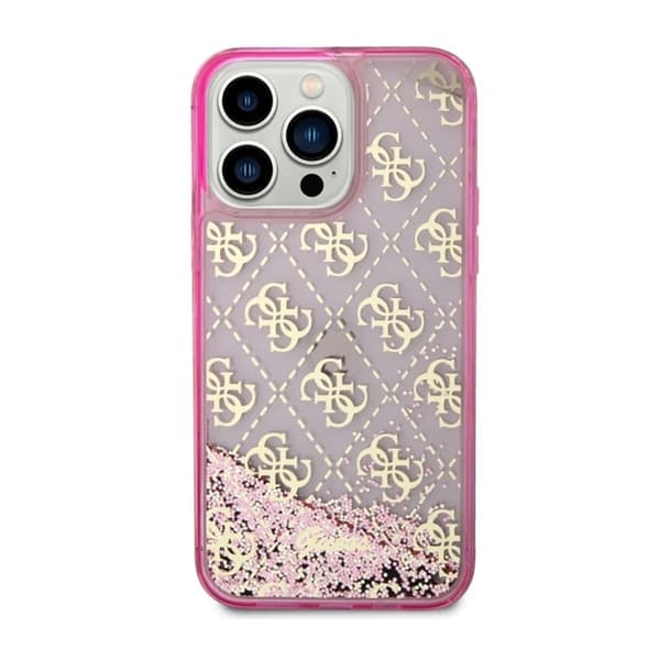 Guess Liquid Glitter Transculent 4G - iPhone 14 Pro-cover (Pink)