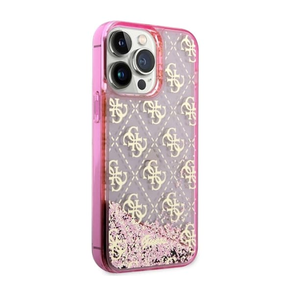 Guess Liquid Glitter Transculent 4G - iPhone 14 Pro-cover (Pink)