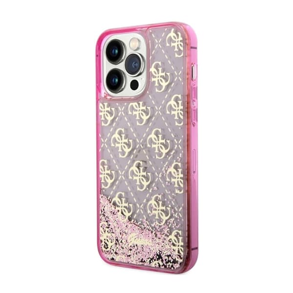 Guess Liquid Glitter Transculent 4G - iPhone 14 Pro-cover (Pink)