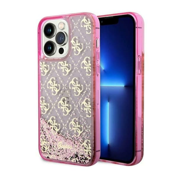 Guess Liquid Glitter Transculent 4G - iPhone 14 Pro-cover (Pink)