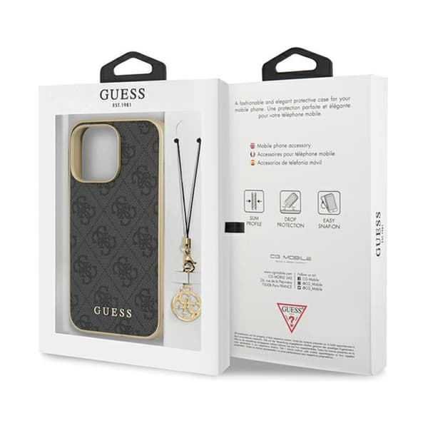 Guess 4G Charms Collection - iPhone 14 Pro etui (grå)