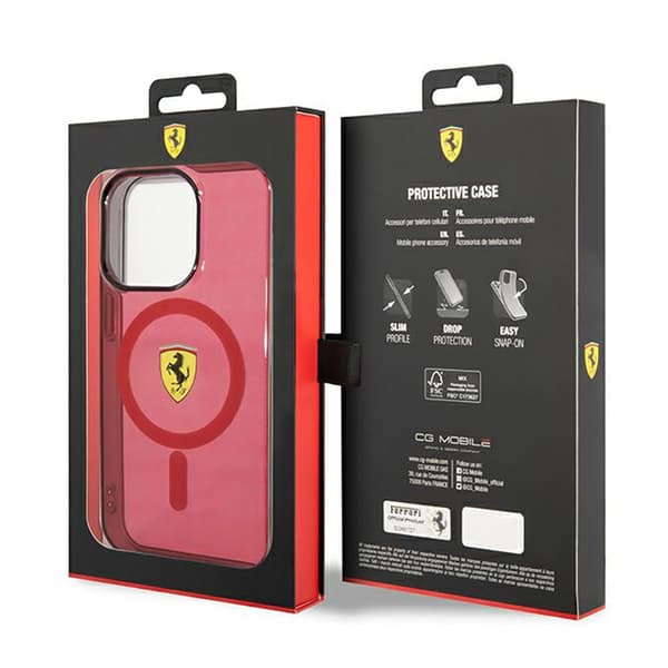 Ferrari Translucent MagSafe - iPhone 14 Pro Max -kotelo (punainen)
