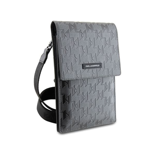 Karl Lagerfeld Saffiano Mongram Plaque - Smartphonetaske og tilbehør (sølv)