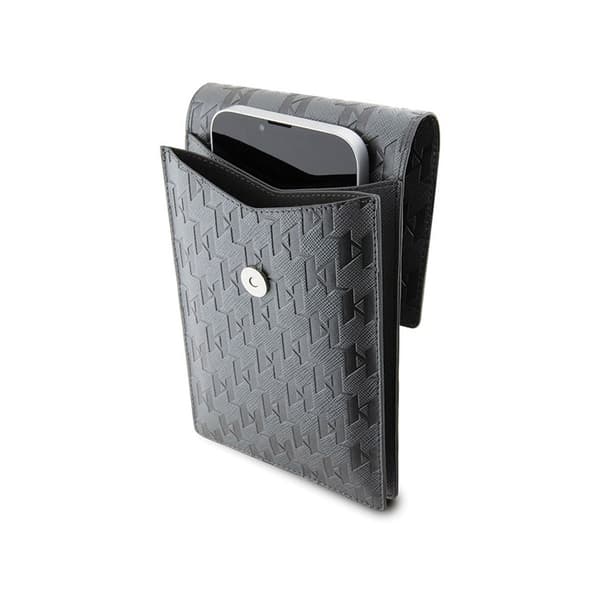 Karl Lagerfeld Saffiano Mongram Plaque - Smartphonetaske og tilbehør (sølv)