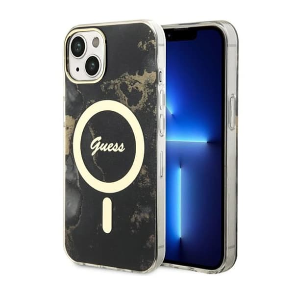 Guess Golden Marble MagSafe - iPhone 14 cover (sort)