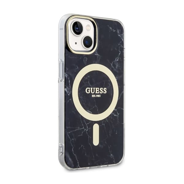 Guess Marble MagSafe - iPhone 14 Plus-fodral (svart)