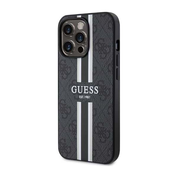 Guess 4G Printed Stripes MagSafe - iPhone 13 Pro -kotelo (musta)