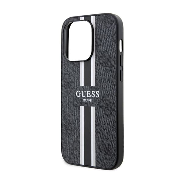 Guess 4G Printed Stripes MagSafe - iPhone 14 Pro etui (sort)