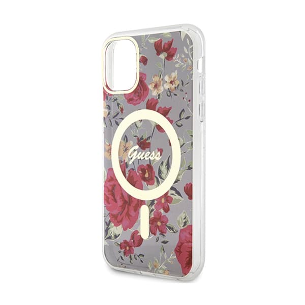 Guess Flower MagSafe - iPhone 11 -kotelo (vihreä)