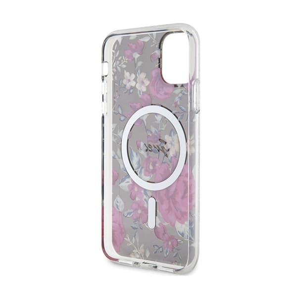 Guess Flower MagSafe - iPhone 11 -kotelo (vihreä)