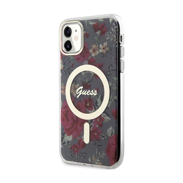 Guess Flower MagSafe - iPhone 11 -kotelo (vihreä)