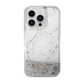 Miniatyrbillede 3 af 8: Guess Liquid Glitter Marble - iPhone 14 Pro-cover (hvid)