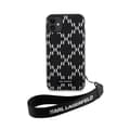 Miniatyrbild 3 av 7: Karl Lagerfeld Monogram Losange Saffiano - iPhone 11-fodral med snodd (svart)