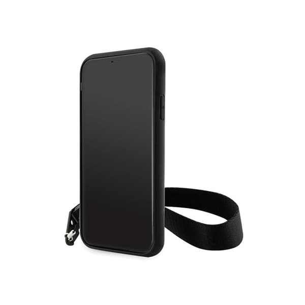 Karl Lagerfeld Monogram Losange Saffiano - iPhone 11-fodral med snodd (svart)