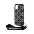 Miniatyrbild 6 av 7: Karl Lagerfeld Monogram Losange Saffiano - iPhone 11-fodral med snodd (svart)