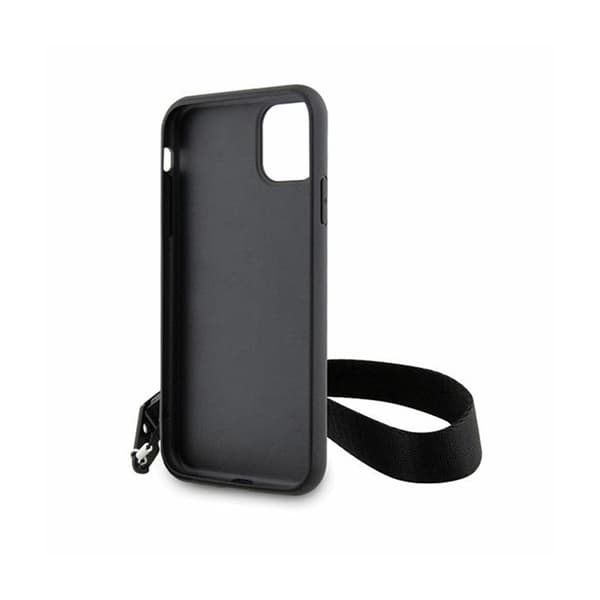 Karl Lagerfeld Monogram Losange Saffiano - iPhone 11-fodral med snodd (svart)