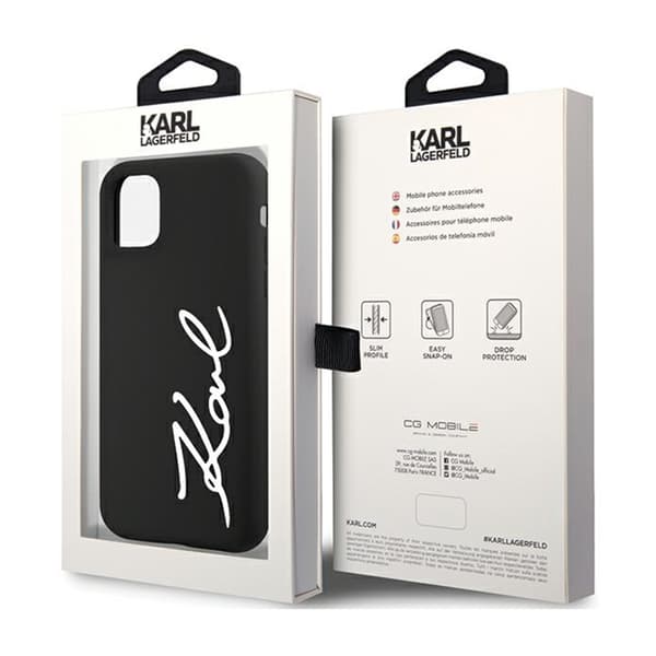 Karl Lagerfeld Silikonsignatur - iPhone 11-fodral (svart)