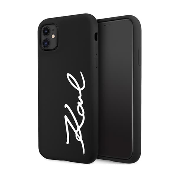 Karl Lagerfeld Silikonsignatur - iPhone 11-fodral (svart)