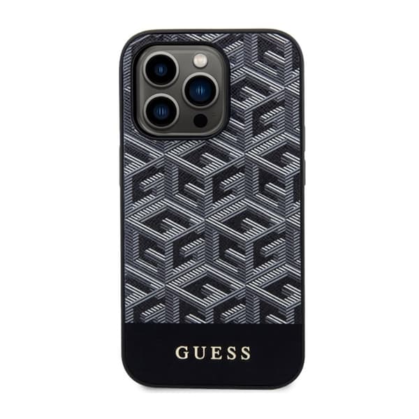 Guess GCube Stripes MagSafe - iPhone 14 Pro etui (sort)