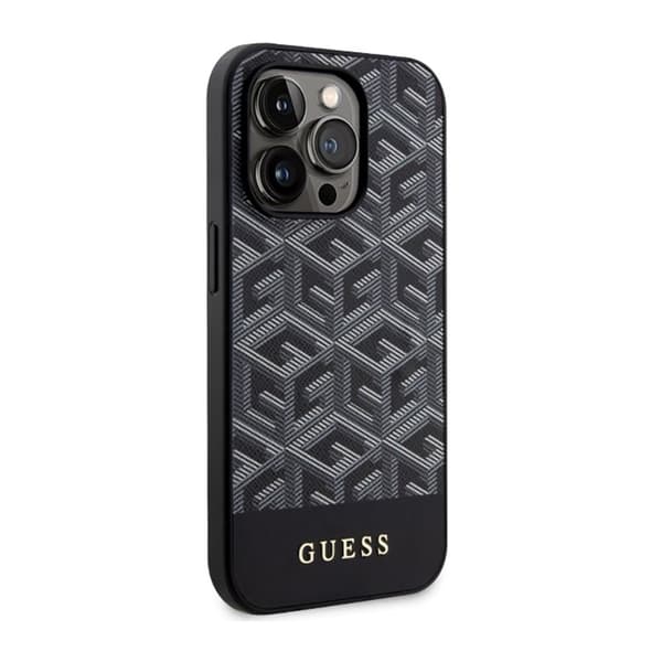 Guess GCube Stripes MagSafe - iPhone 14 Pro etui (sort)