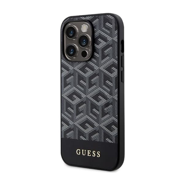 Guess GCube Stripes MagSafe - iPhone 14 Pro etui (sort)