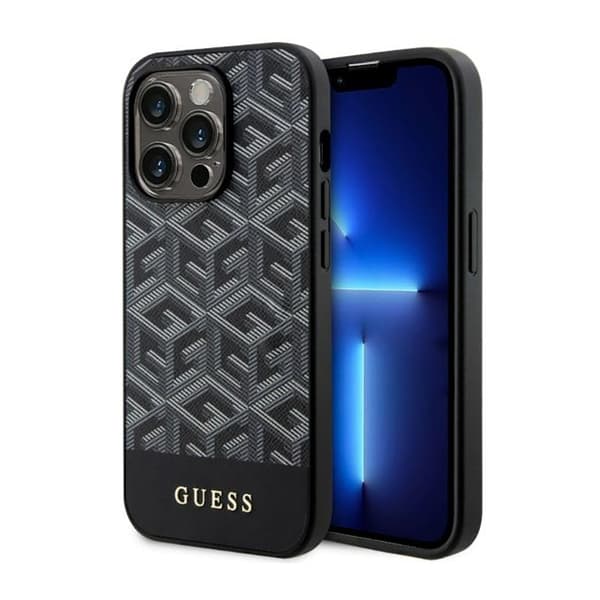Guess GCube Stripes MagSafe - iPhone 14 Pro etui (sort)