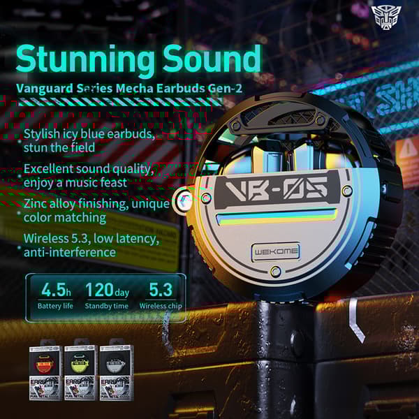 WEKOME VB05 Vanguard -sarja - V5.3 TWS langattomat Bluetooth-kuulokkeet latauskotelolla (vihreä)