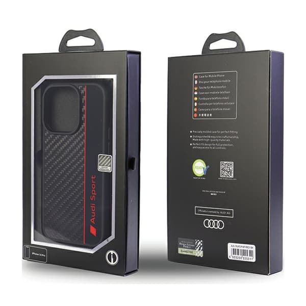 Audi Carbon Fiber Stripe - iPhone 14 Pro etui (sort)