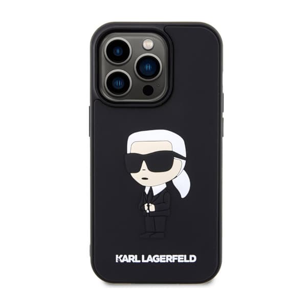 Karl Lagerfeld 3D Rubber NFT Ikonik - iPhone 14 Pro etui (sort)