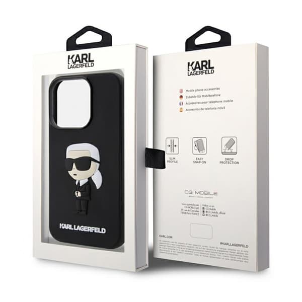 Karl Lagerfeld 3D Rubber NFT Ikonik - iPhone 14 Pro etui (sort)