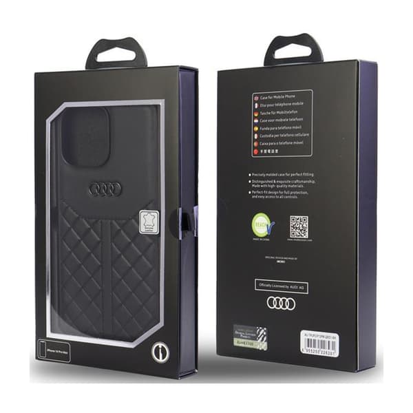 Audi ægte læder - iPhone 13 Pro Max etui (sort)