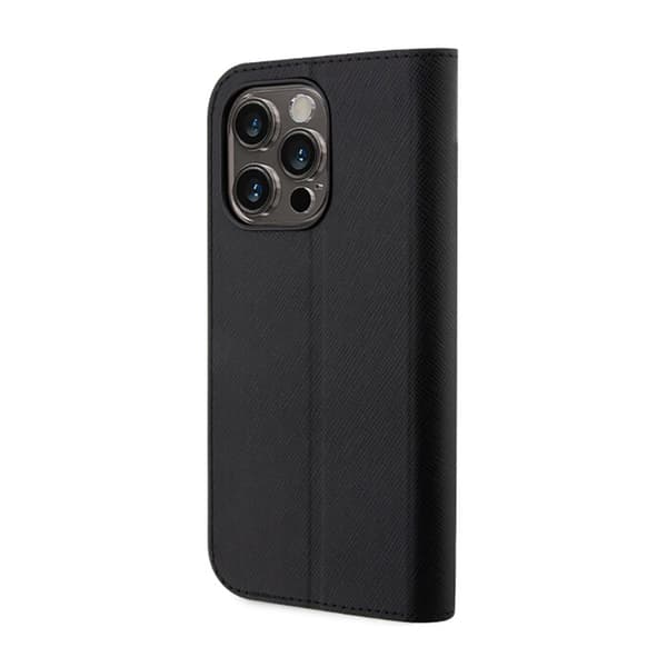 Karl Lagerfeld Booktype NFT Saffiano Karl & Choupette - iPhone 14 Pro-fodral (svart)