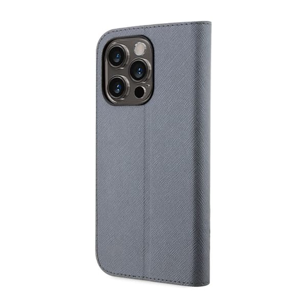 Karl Lagerfeld Kirjatyyppi NFT Saffiano Karl & Choupette - iPhone 14 Pro Max -kotelo (hopea)