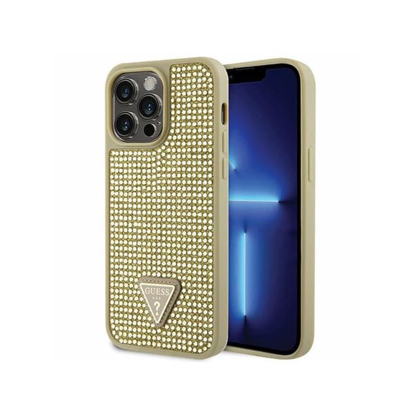 Guess Rhinestone Triangle - iPhone 14 Pro Max -kotelo (kulta)
