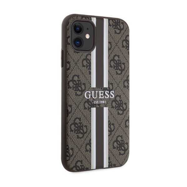 Guess 4G Printed Stripes MagSafe - iPhone 11-fodral (brunt)
